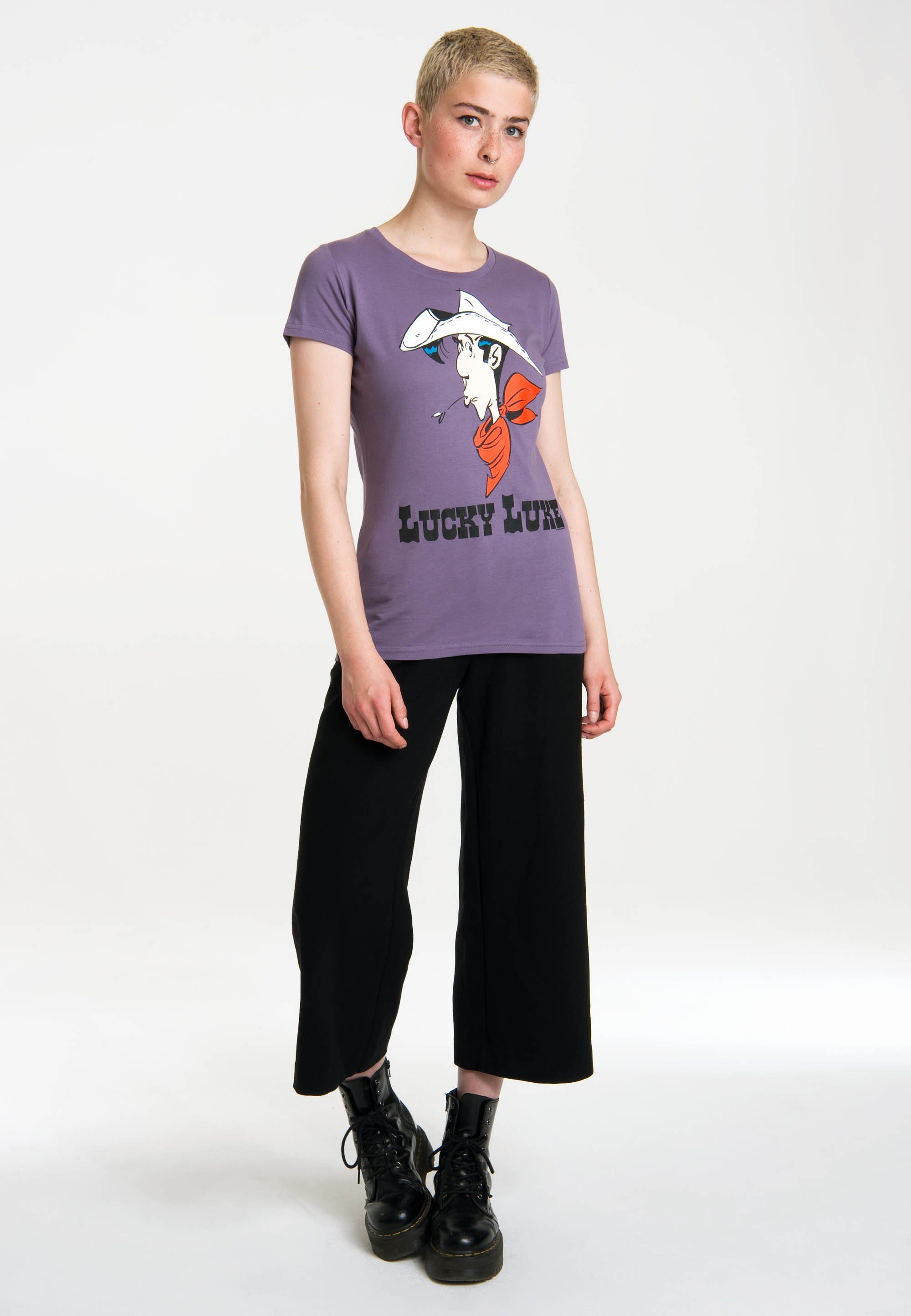 Portrait Lucky Luke LOGOSHIRT Frontprint mit coolem T-Shirt