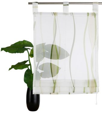 Raffrollo Dimona, my home, mit Schlaufen, Transparent, Voile, Polyester