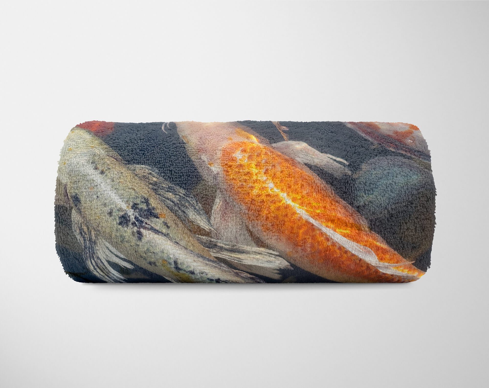 Handtücher Handtuch Strandhandtuch Saunatuch Kuscheldecke mit Tiermotiv Koi Zuchtkarpfen B, Baumwolle-Polyester-Mix (1-St), Handtuch – Bild 5 von 5