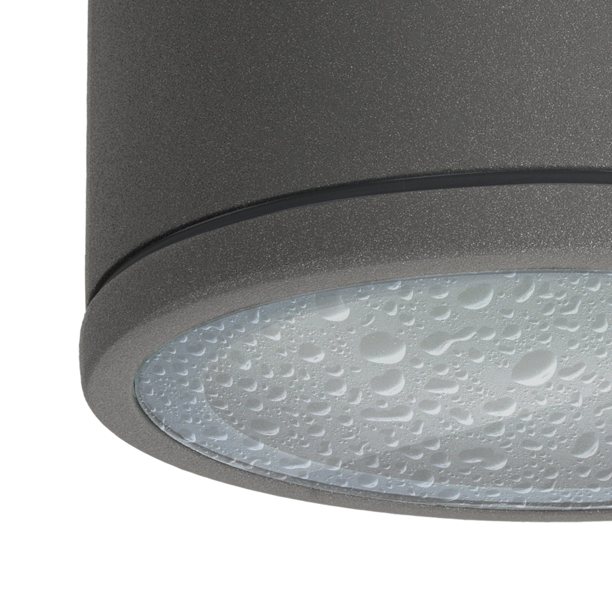 Aufbauleuchte LED Aufbauleuchte in CELI-WX dimmbar, anthrazit mit Warmweiß SSC-LUXon IP44 flach GX53