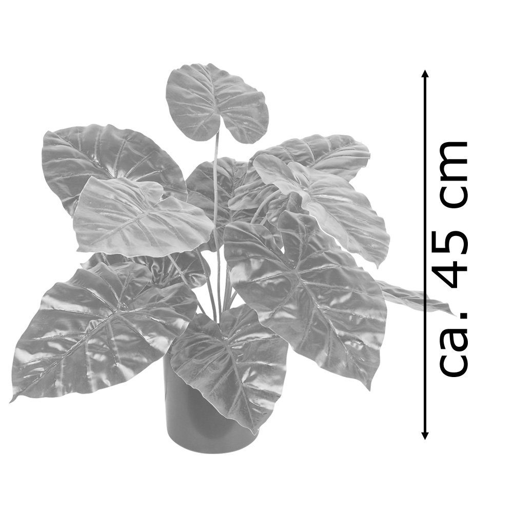 Kunstpflanze 45cm Arum Künstliche Kunstpflanze Taro Aronstab Decovego, Pflanze Philodendron Decovego