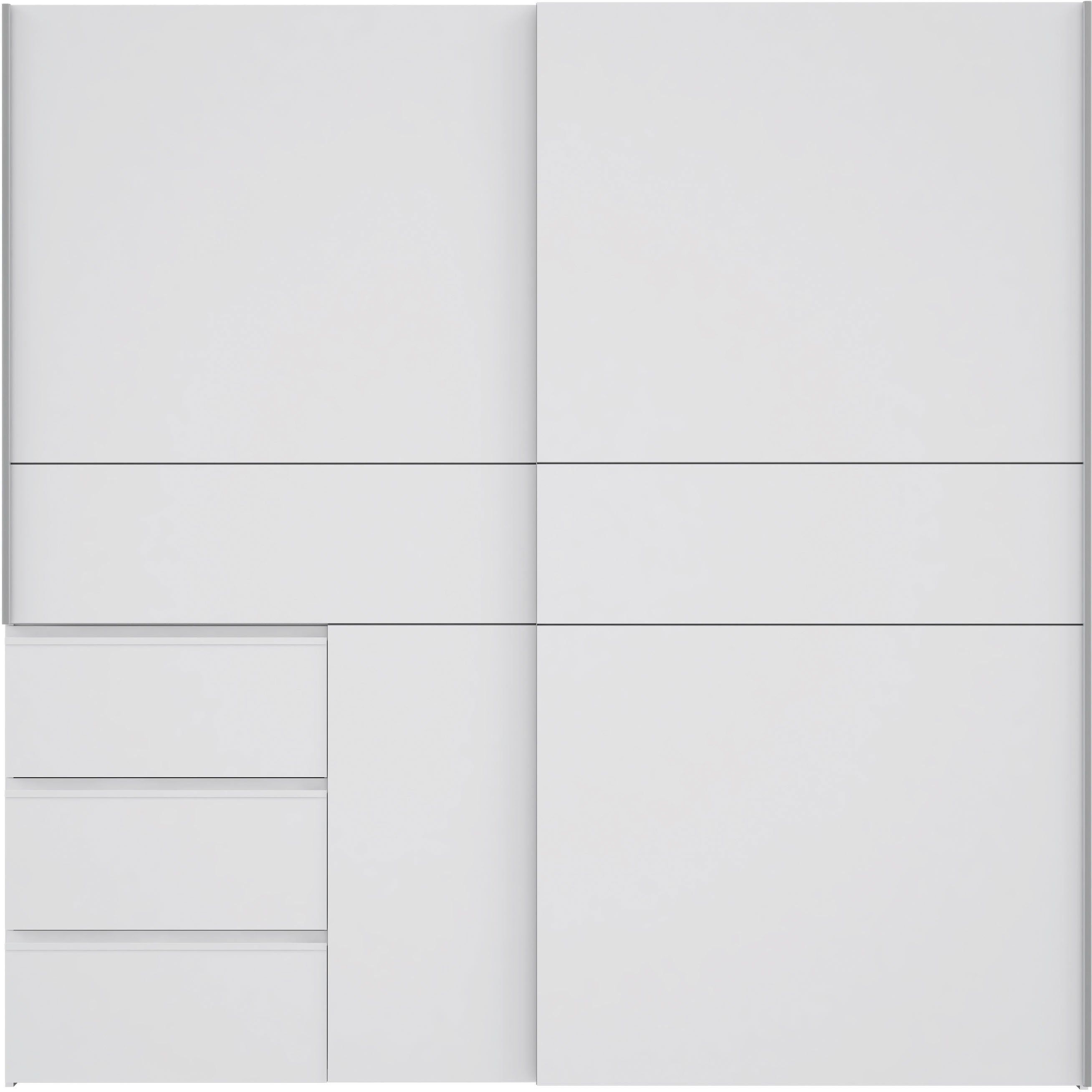 FORTE Schwebetürenschrank Winn, Schiebetürenschrank mit 3 Schubladen, Made in Europe (In 2 Größen erhältlich - B/H/T ca. 170x200,5x61cm und 200x200,5x61cm) vers – Bild 2 von 5