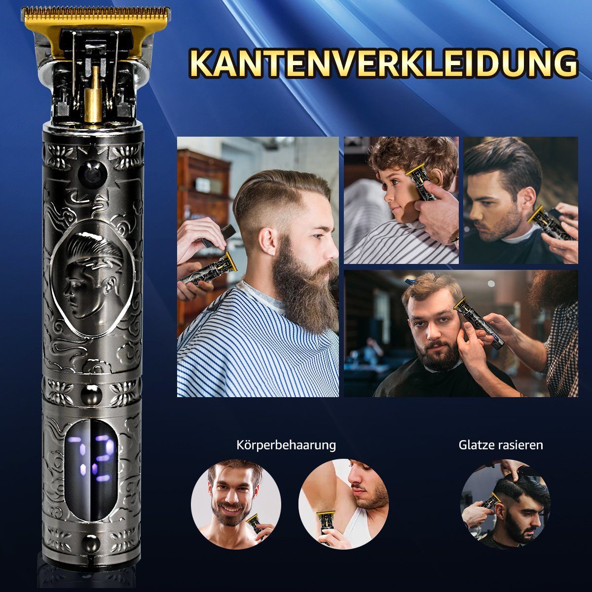 Haarschneider Multifunktionstrimmer, Profi Bartschneider LifeImpree T-Blade Haarschneidemaschine