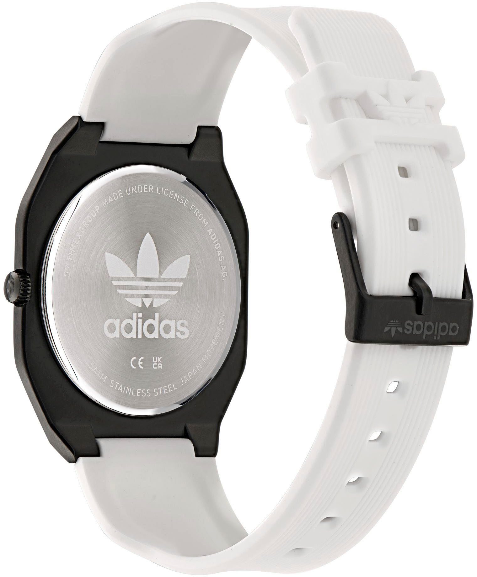 adidas Originals Quarzuhr CITY TECH THIN AOFH250102I, Armbanduhr,Herrenuhr,Damenuhr,Silikonarmband,wasserabweisend bis 5 bar