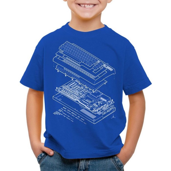 style3 Print-Shirt Kinder T-Shirt C64 BASIC V2 heimcomputer classic gamer