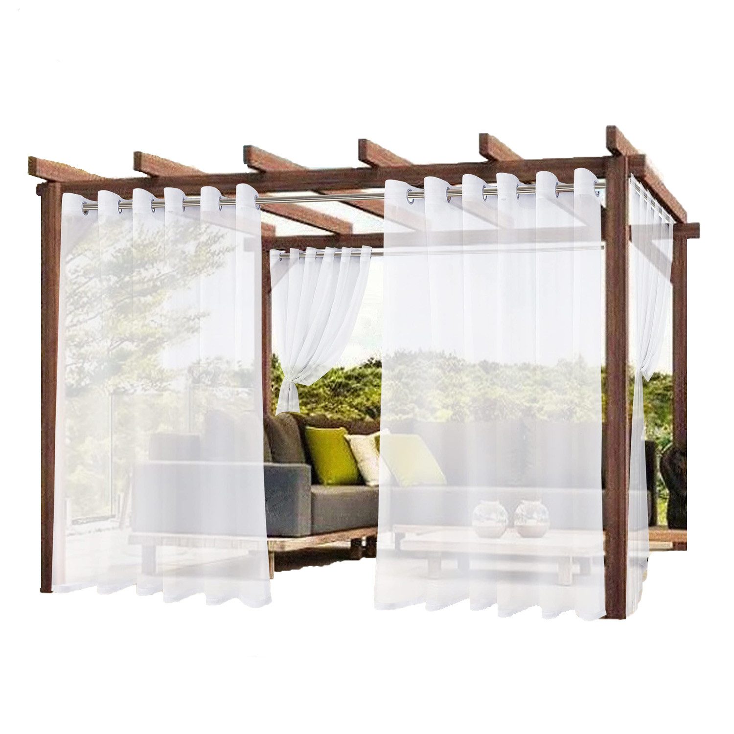 Kaket Outdoorgardine Wasserdichte Outdoor-Vorhänge, Transparente Gardinen günstig online kaufen