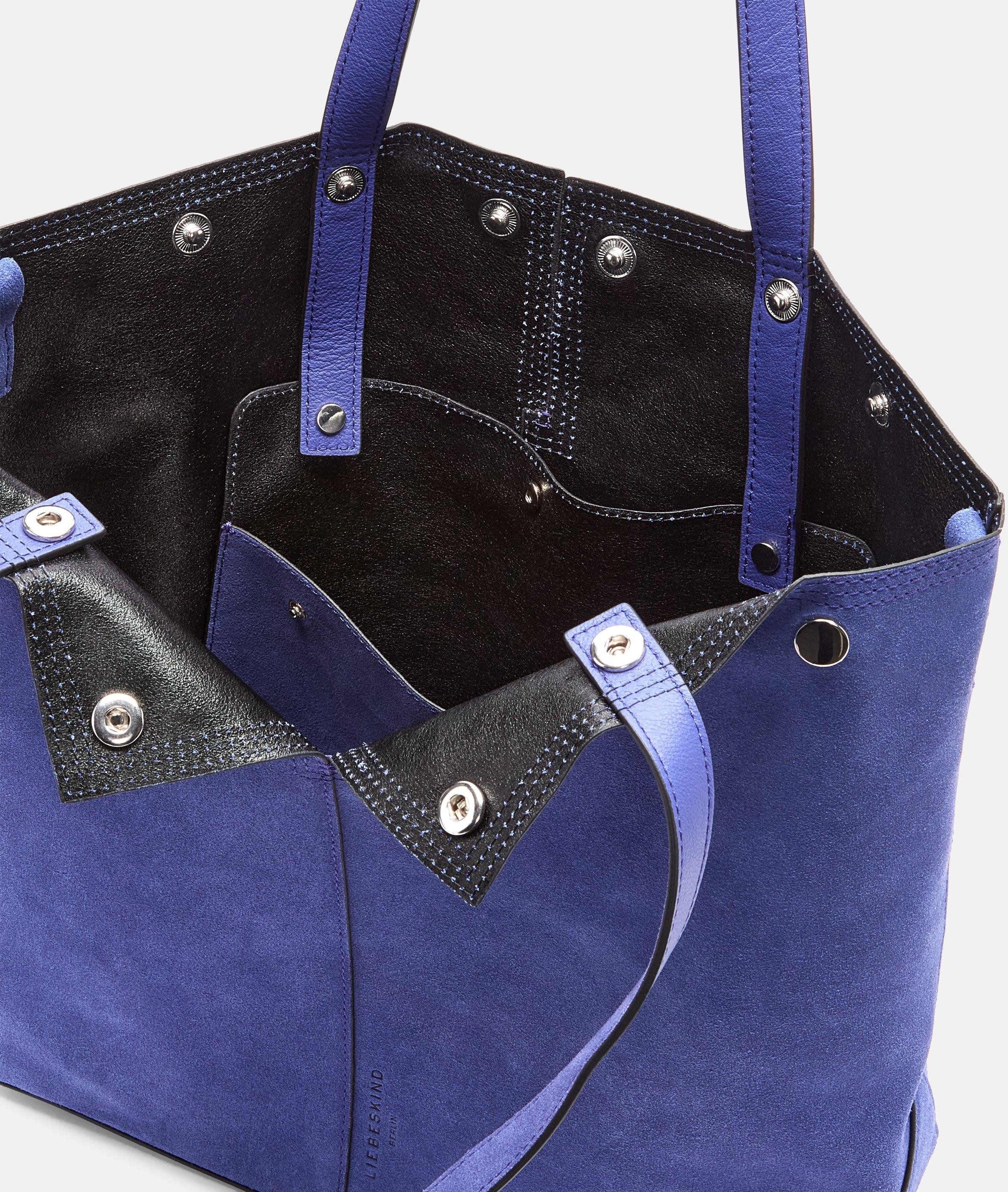 Liebeskind Berlin Schultertasche Rive Tote L, Große Schultertasche aus weichem Veloursleder