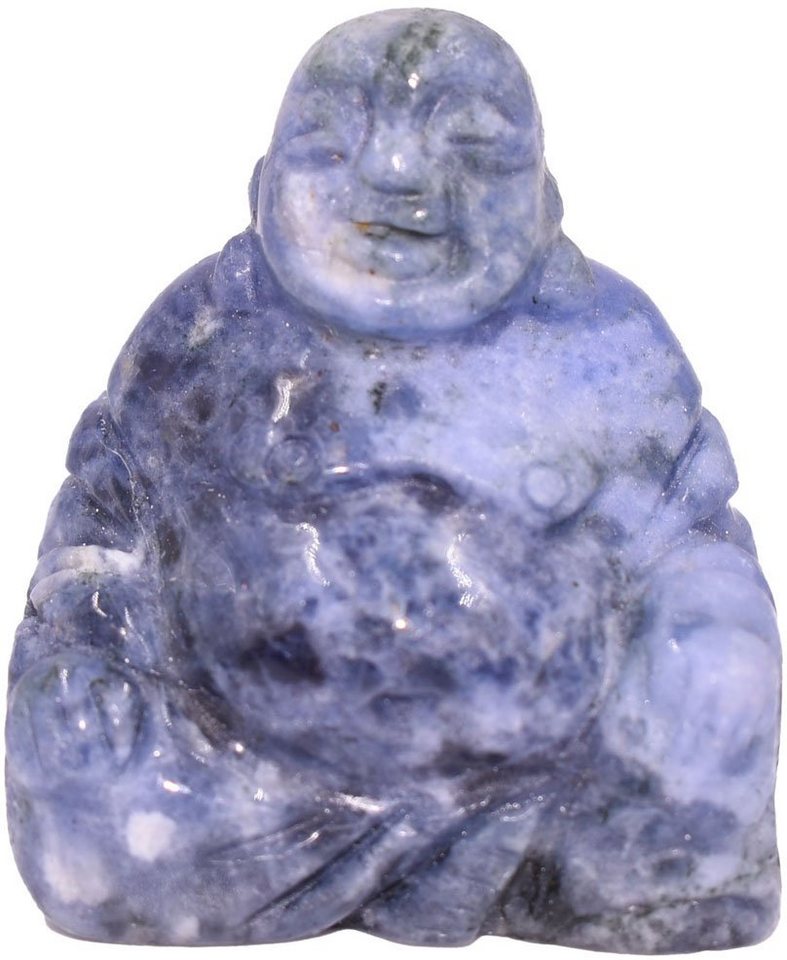 Firetti Buddhafigur Schmuck Geschenk Edelsteinfigur Ausdauer & Mut Sodalith  (1 St), Perfekt zu jedem Anlass - Geburtstag, Weihnachten!