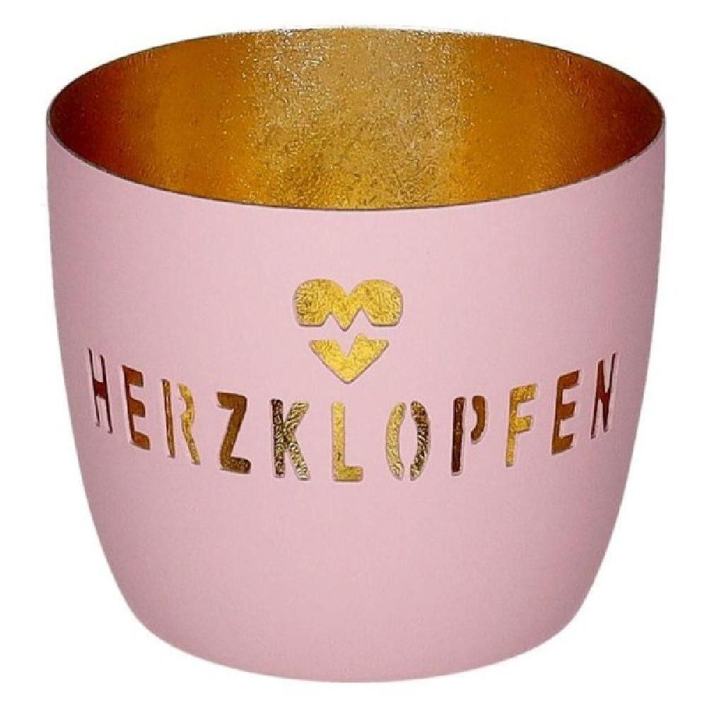 Kerzenhalter Windlicht Madras Herzklopfen Rosa Gold