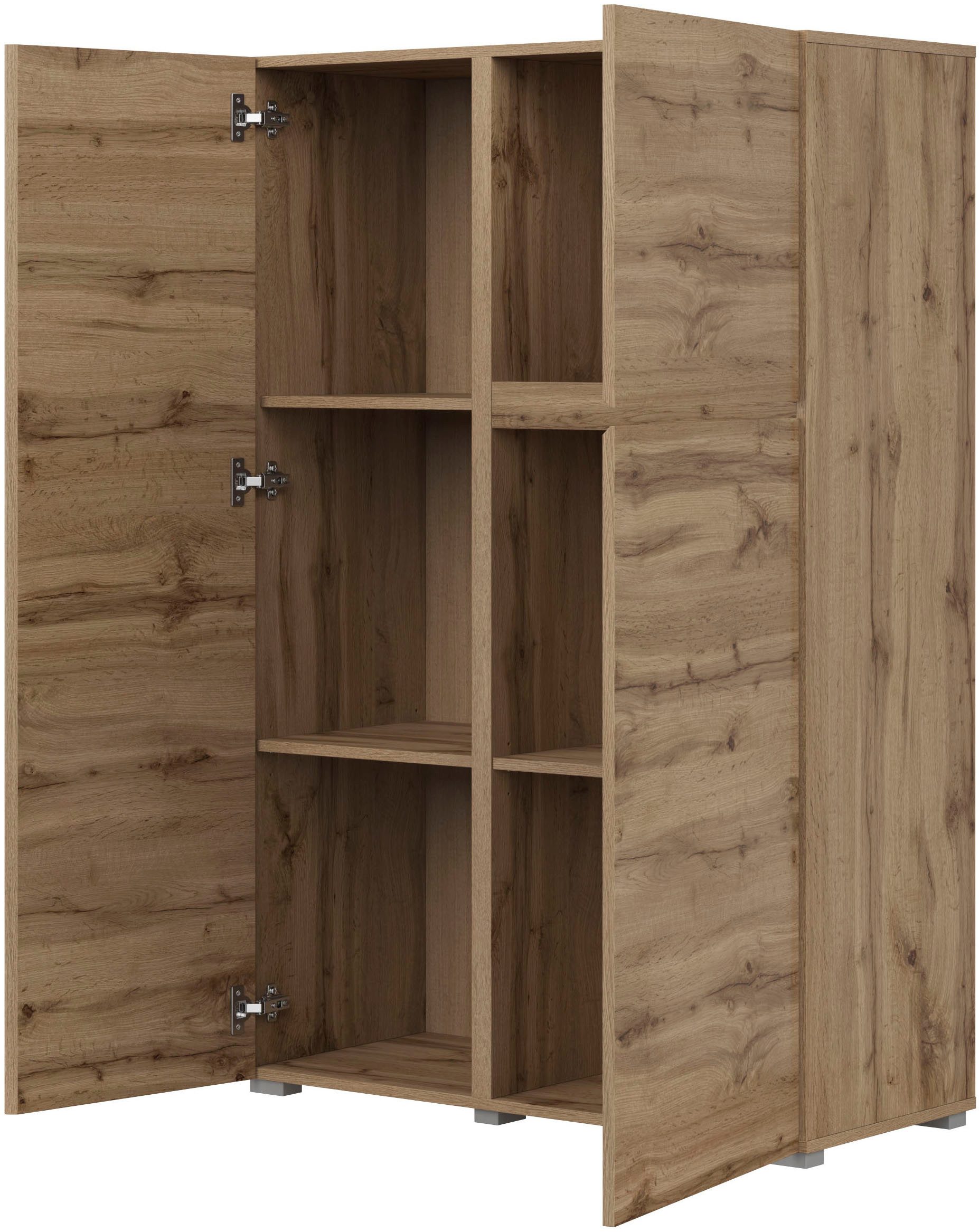 OTTO home Highboard Metric,Breite 92cm, moderne grifflose Hochkommode 3 Türen,Highboard, Hochschrank mit viel Stauraum, Einlegeböden verstellbar, Türkommode