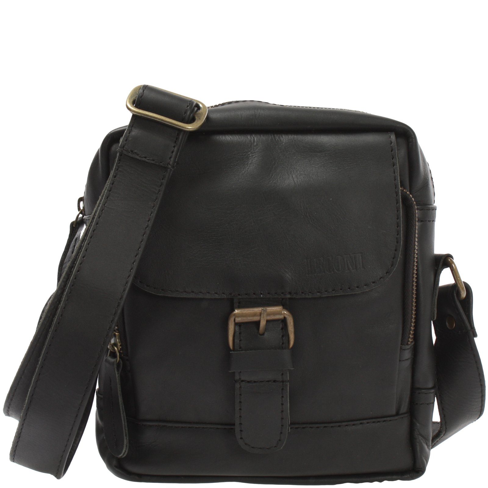 LECONI Freizeittasche kleine Männer Umhängetasche Herren Schultertasche Leder LE3042