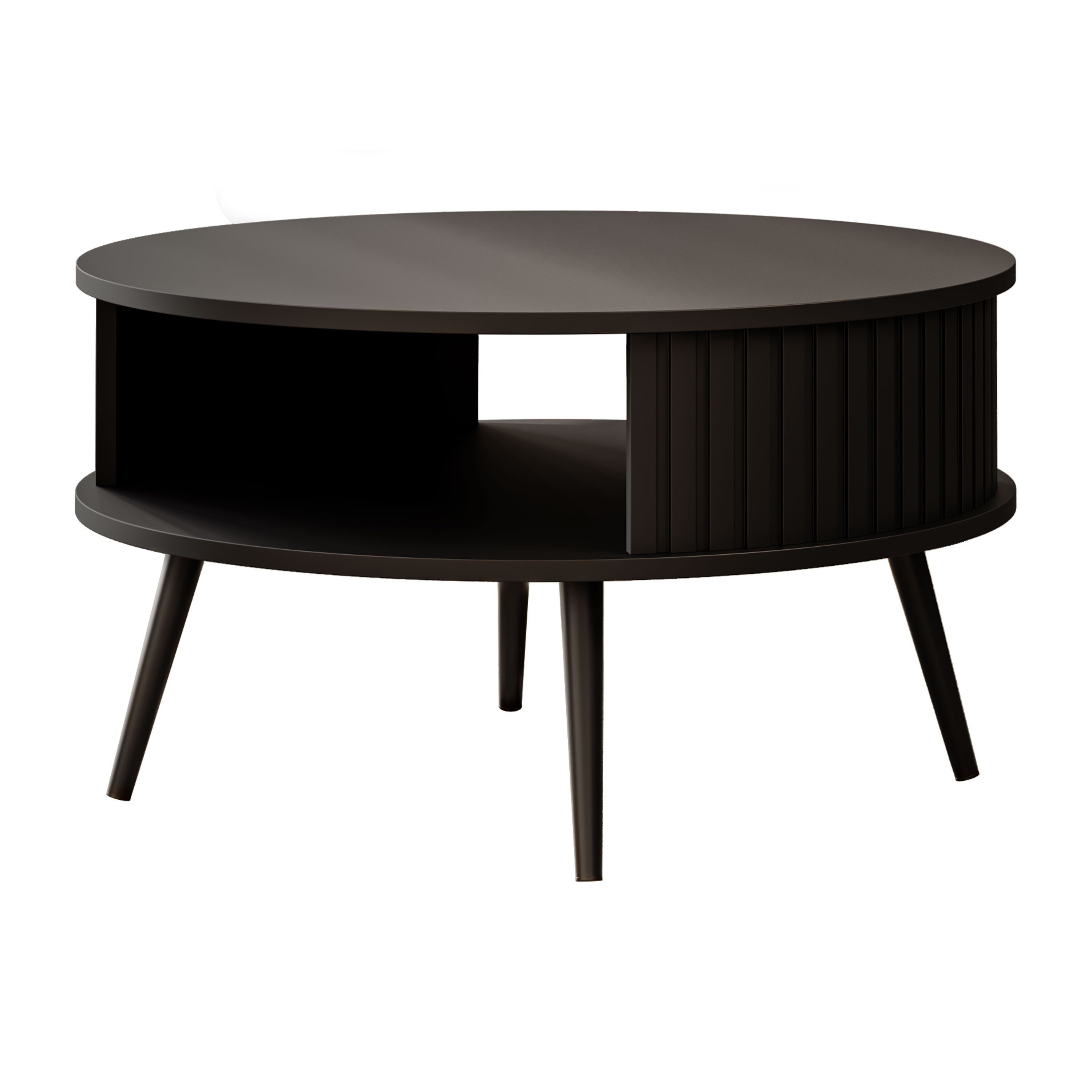 ALLHOUSE24 Couchtisch NOVA Runder Sofatisch, Kaffeetisch mit Ablage (1x Couchtisch), Durchmesser: ⌀ 76 cm