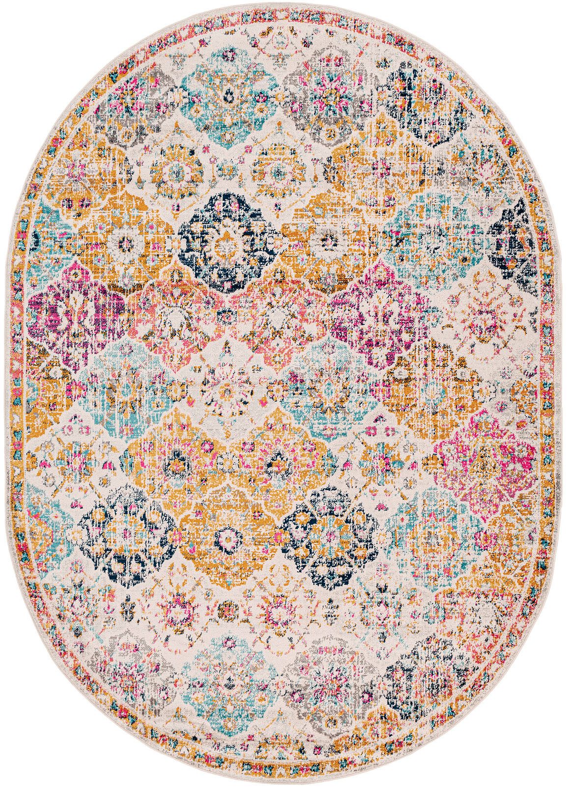 Livabliss Teppich CUZCO, oval, Höhe: 11 mm, Orient-Optik, Vintage Design, Boho Stil, Kurzflor, Wohnzimmer