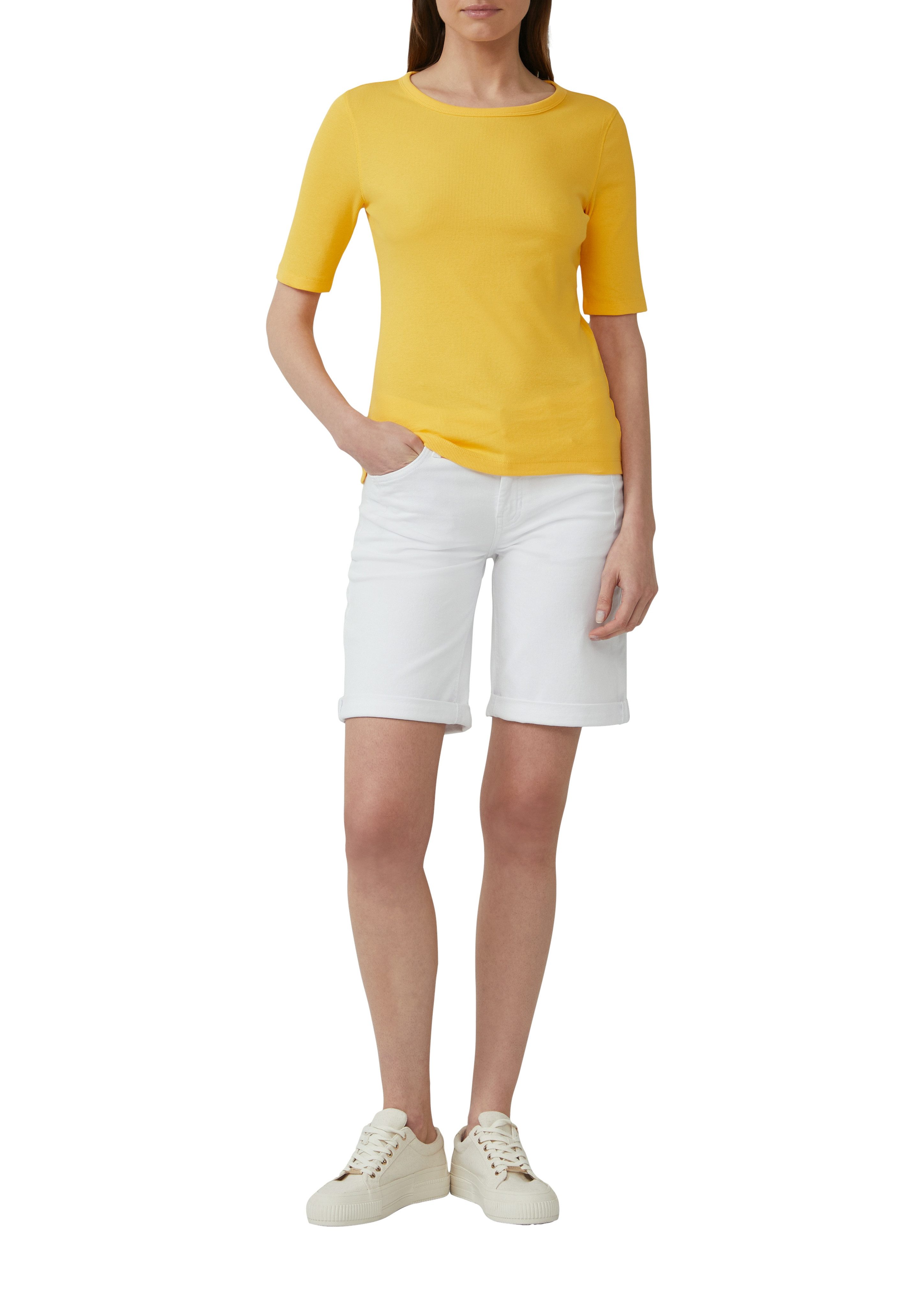 s.Oliver T-Shirt gerippt und mit Stretch günstig online kaufen