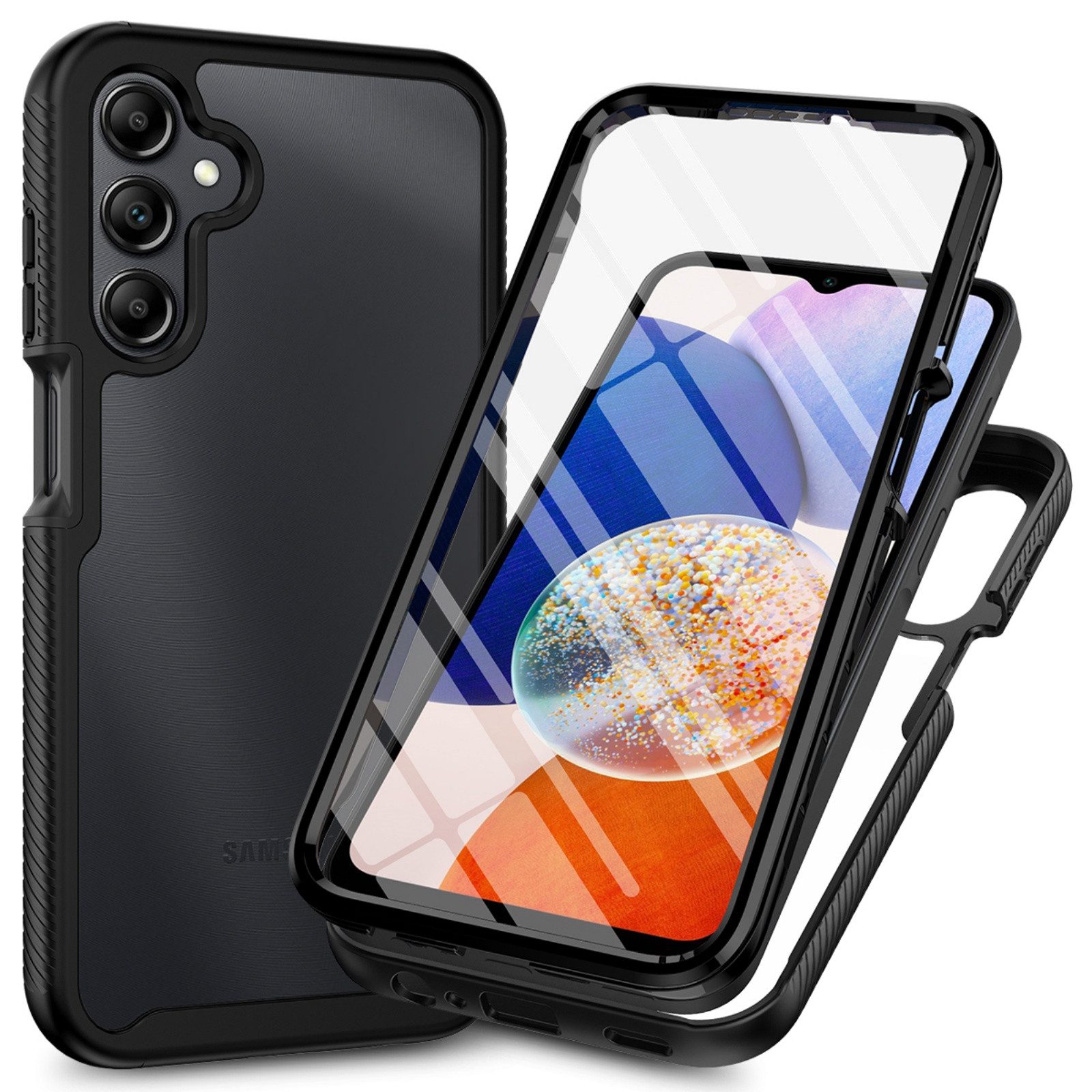 betterfon Handyhülle für Samsung Galaxy A16 5G TPU Case mit 360° Rundumschutz Displayschutz, TPU-Schutzhülle mit Displayschutz, Kamerarand & perfektem Sitz