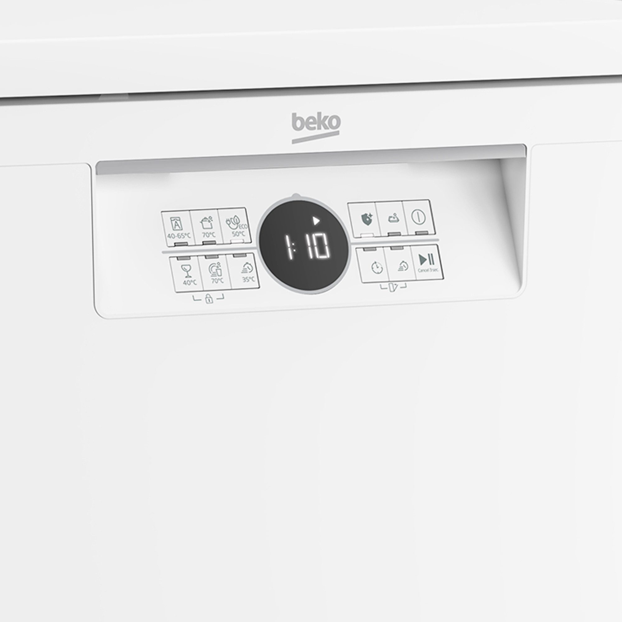 BEKO Standgeschirrspüler Weiß BDFN26441WC, 14 Maßgedecke, Inverter Motor, unterbaufähig, Zeitvorwahl – Bild 5 von 5