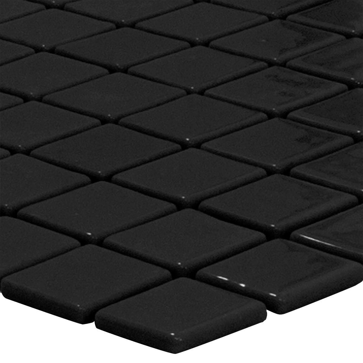 Mosafil Mosaikfliesen Glas Schwimmbad Pool Mosaik Venetia, Glas-Ecoglas 31.600x31.600, schwarz, Punktverklebt - Frostsicher - Wasserdicht - Wasserfest - Rutschfest