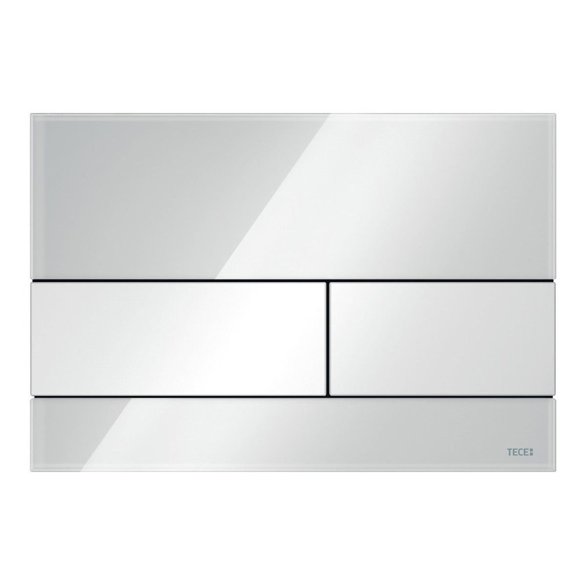 TECE Betätigungsplatte square WC-Betätigungsplatte für Zweimengentechnik, Glas-weiß, 9240800