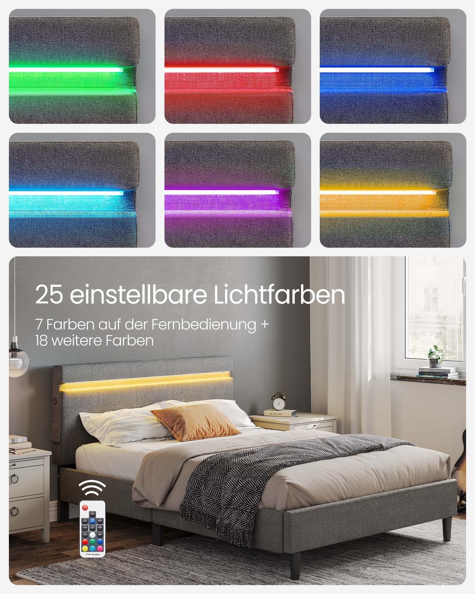 VASAGLE Polsterbett (140 x 200 cm), günstig online kaufen