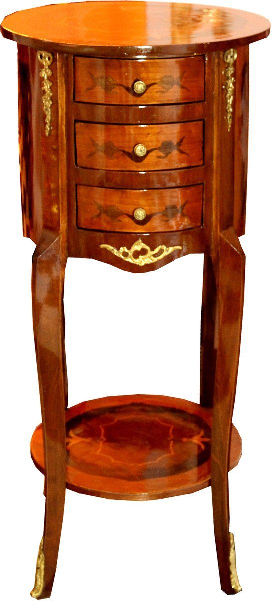 Casa Padrino Beistelltisch Barock Kommode mit Antik Möbel Tisch - - x Stil Telefontisch cm Braun 80 Beistell Schubladen 40 