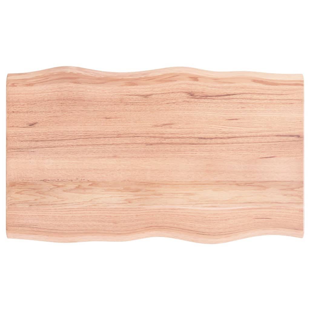 furnicato Tischplatte 100x60x2 Behandelt Massivholz cm Eiche Baumkante St) (1