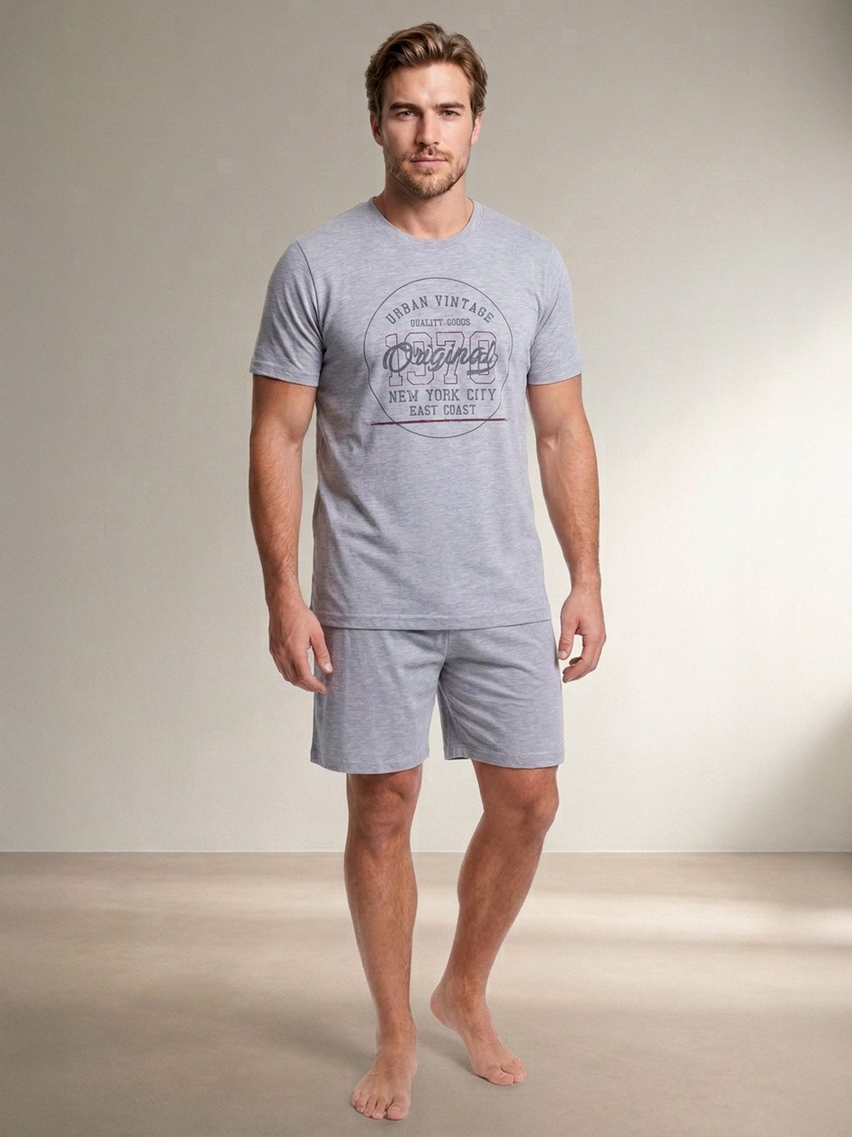 Henry Terre Shorty Pyjama Set Kurz - Vintage