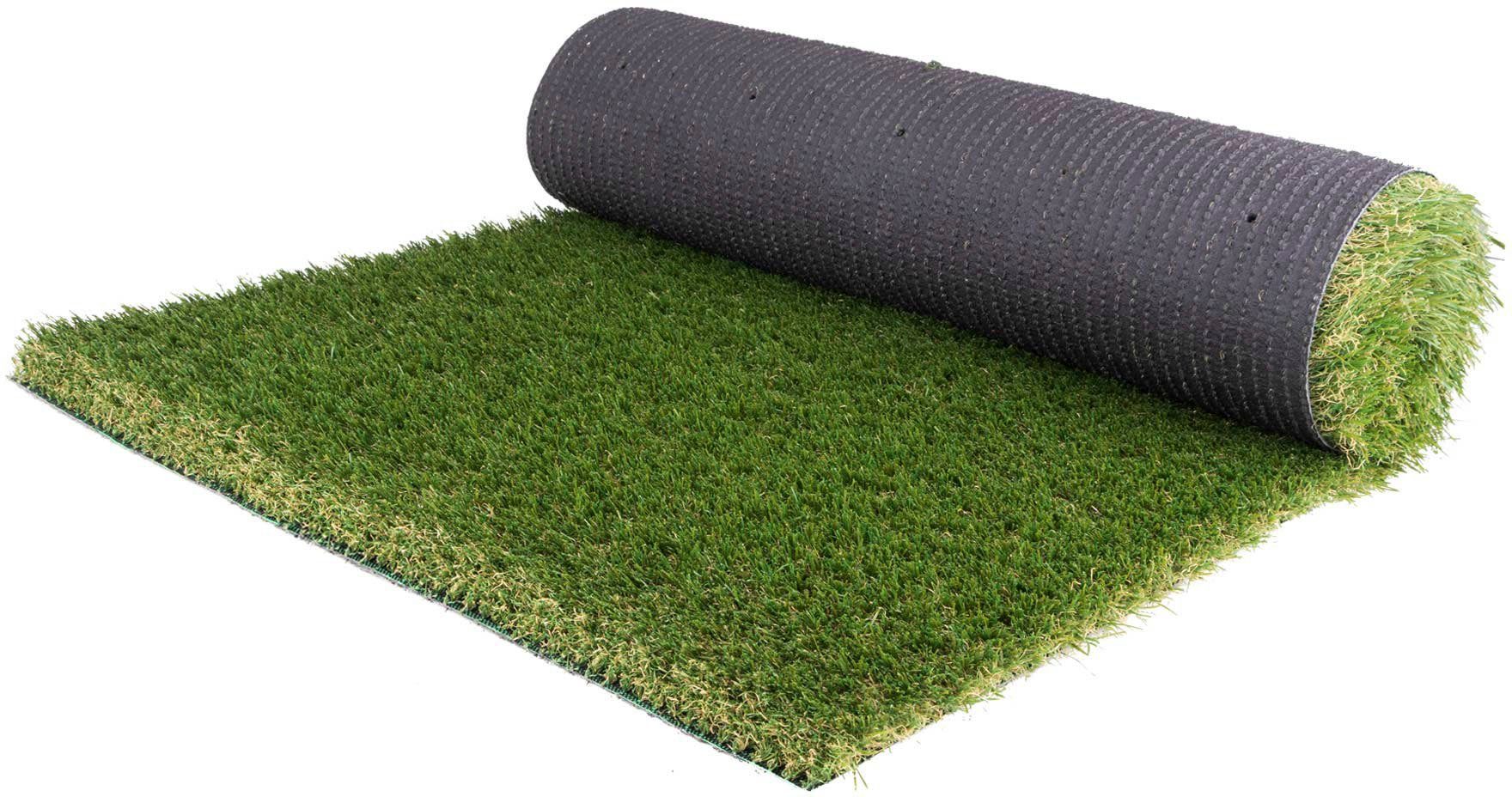 Primaflor-Ideen in Textil Kunstrasen MIDSOMMAR, Gesamthöhe 40 mm, Made in Netherlands, rechteckig, natürliche Optik, mit Drainagefunktion, ideal für Balkon & Terrasse