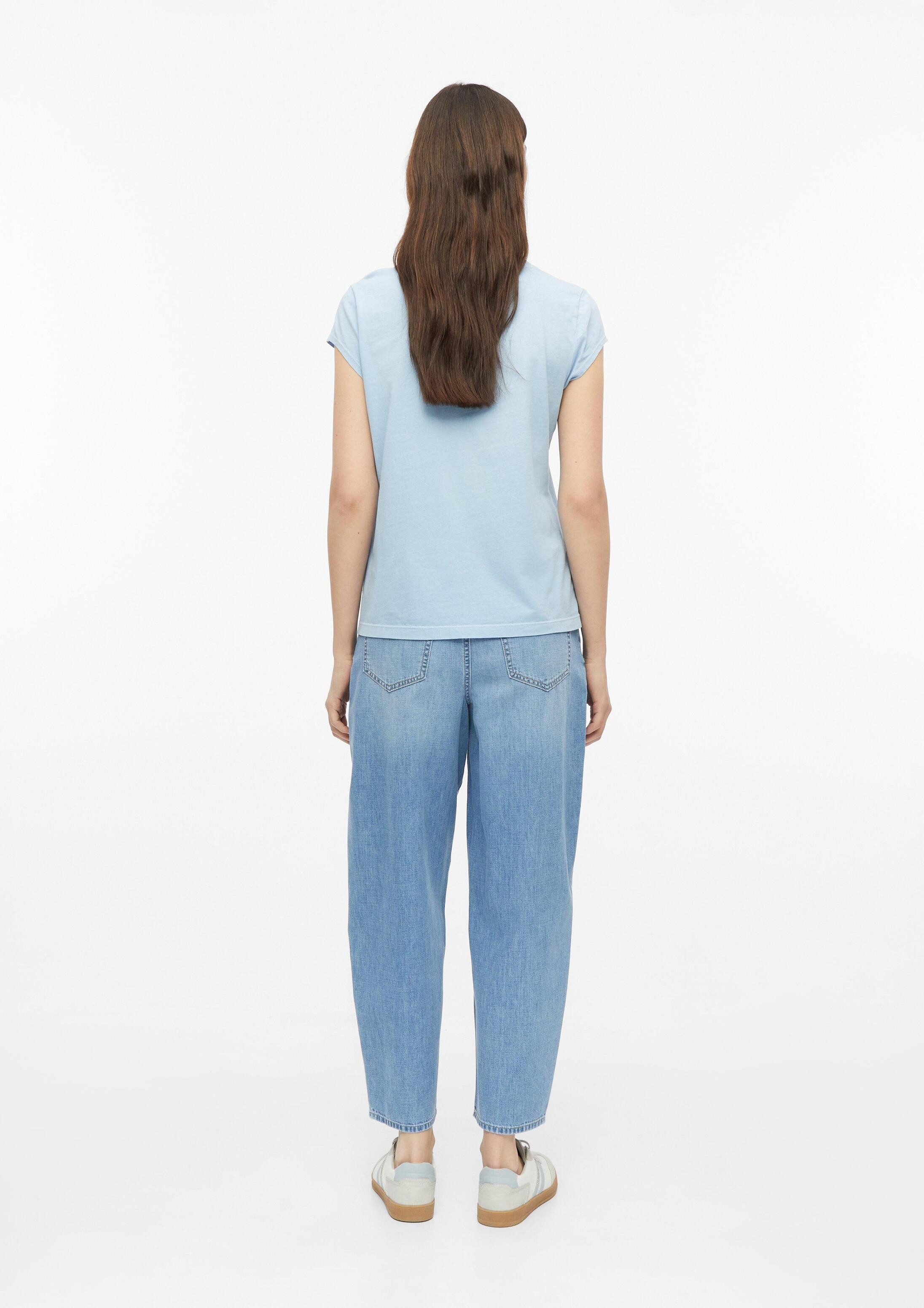 s.Oliver Kurzarmshirt T-Shirt Baumwollshirt mit Rundhalsauschnitt und Garment Dye
