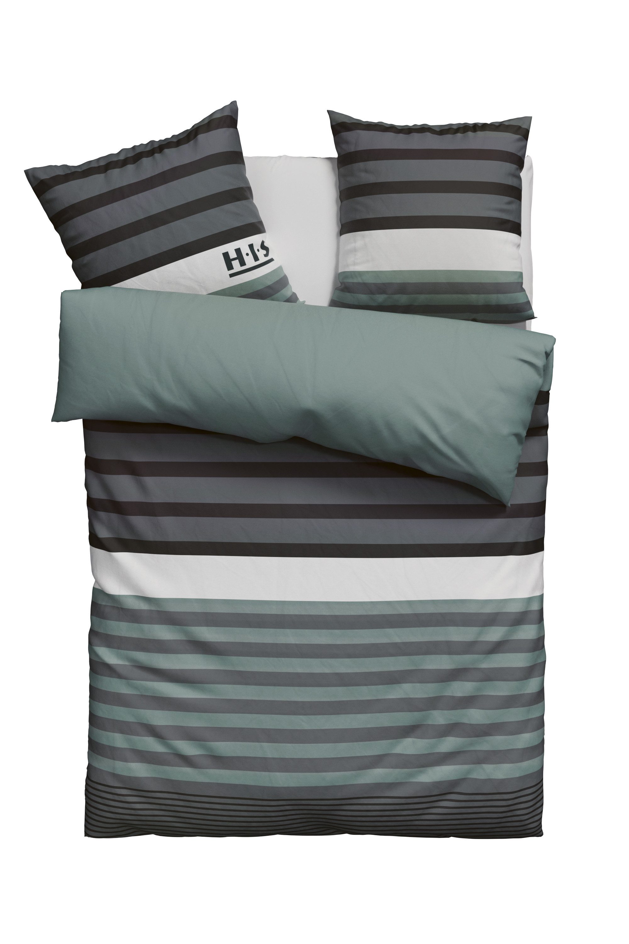 H.I.S Bettwäsche Majoran, Polycotton recycelt, 2 teilig, gestreifte Bettwäs günstig online kaufen
