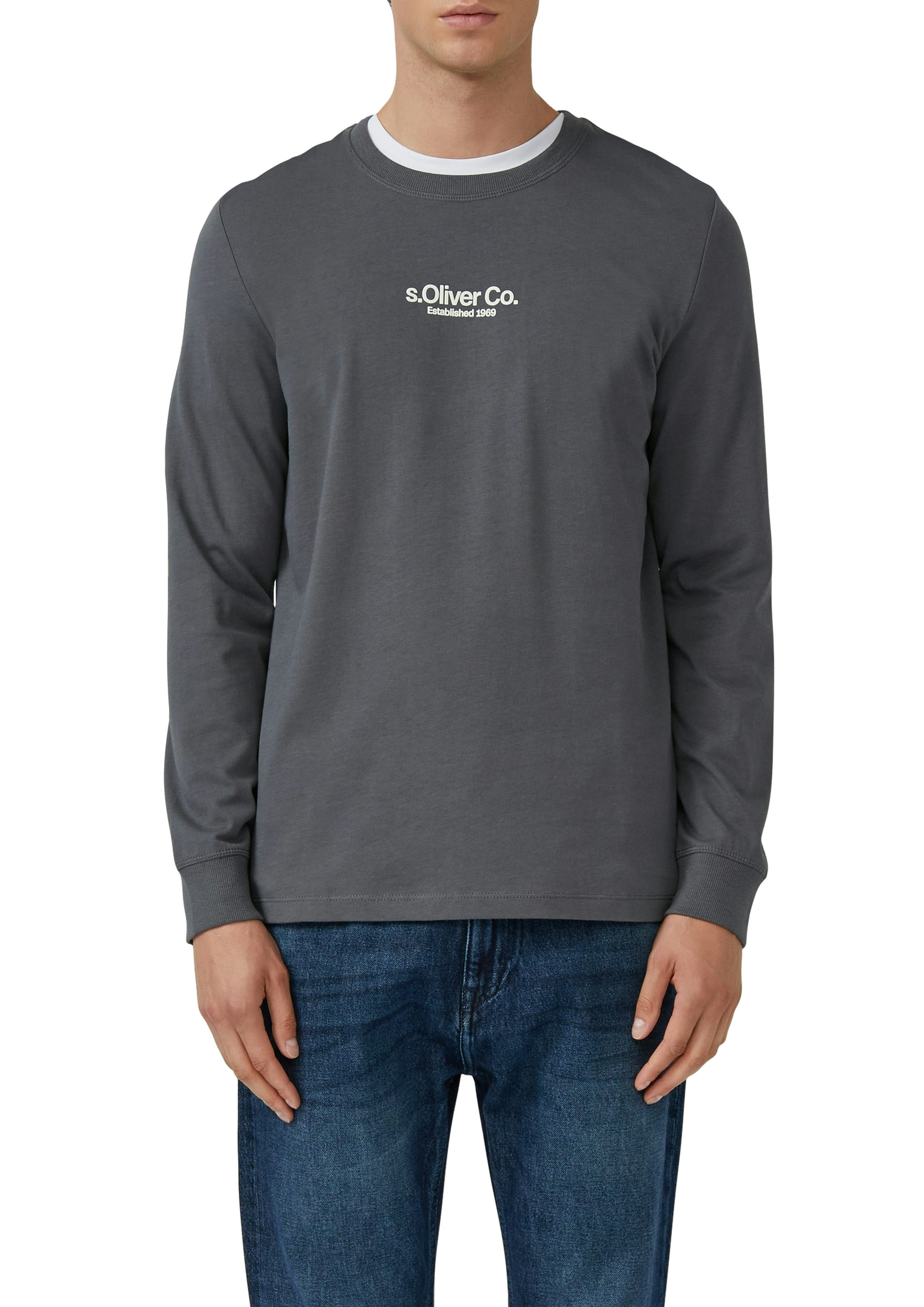 s.Oliver Langarmshirt mit Logo Schriftzug
