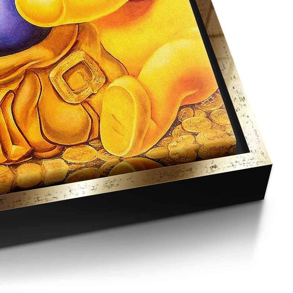 DOTCOMCANVAS® Leinwandbild Bitcoin Bear, Leinwandbild schwarzer Art Pop Bär der Pu Bitcoin Comic Rahmen Winnie-the-Pooh crypto