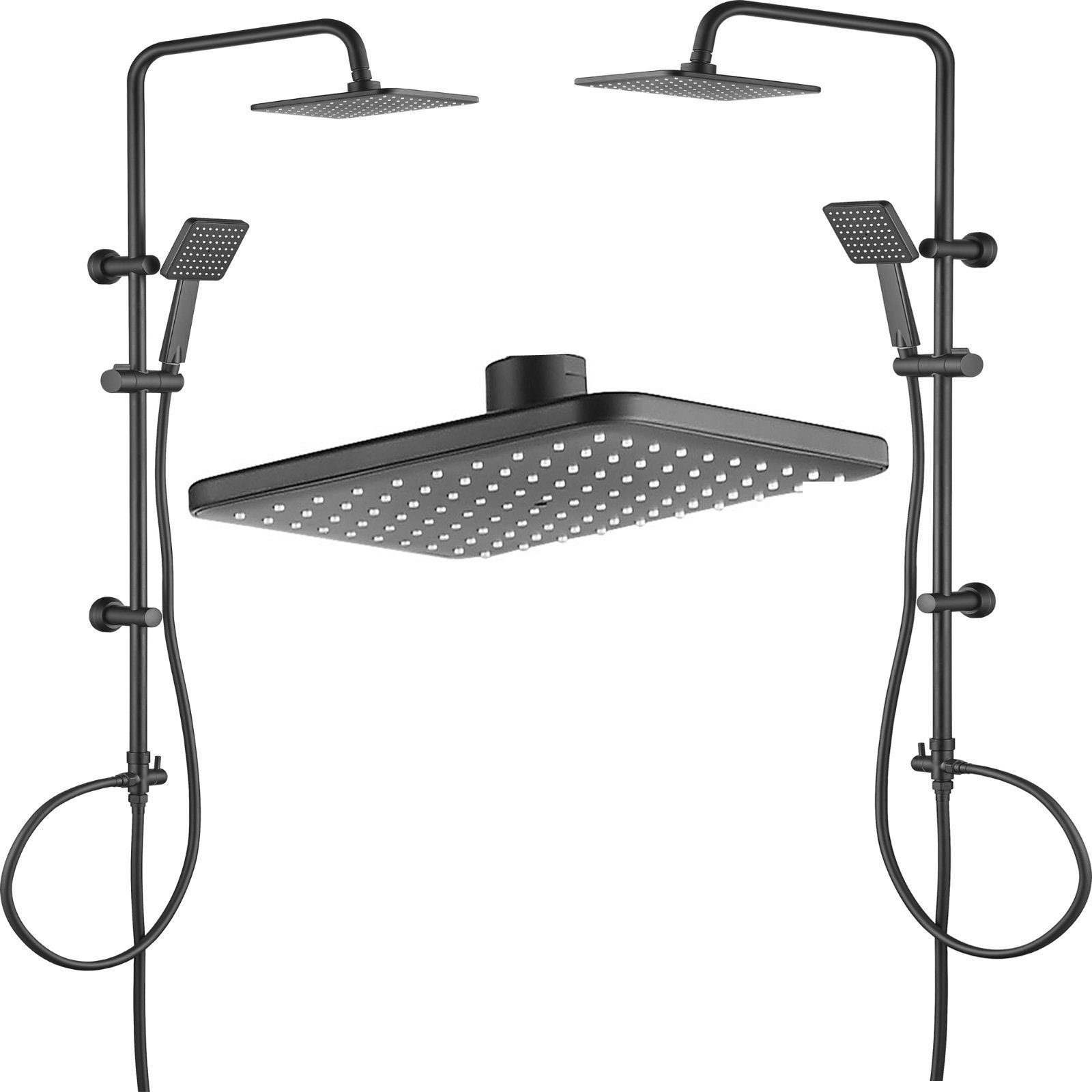 Homeline Regenduschkopf Regendusche set Brausset Duschsäule Duschsystem 150 cm Schlauch, (Spar-Set, 4-tlg., Set ANgebot), Strahler