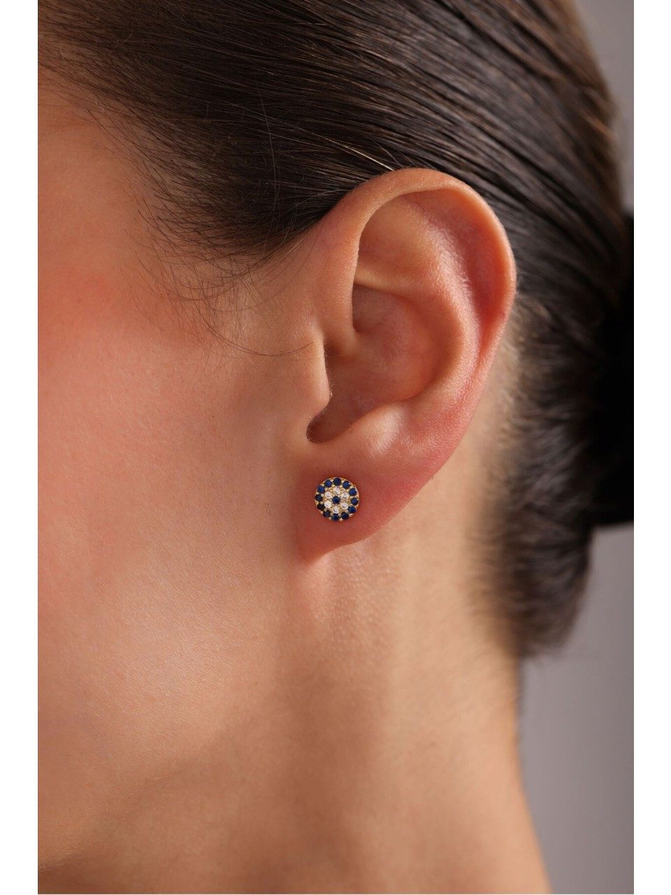 Nisan Ohrring-Set, Damen Ohrstecker Nazar – 925er Silber, vergoldet, Zirkon günstig online kaufen