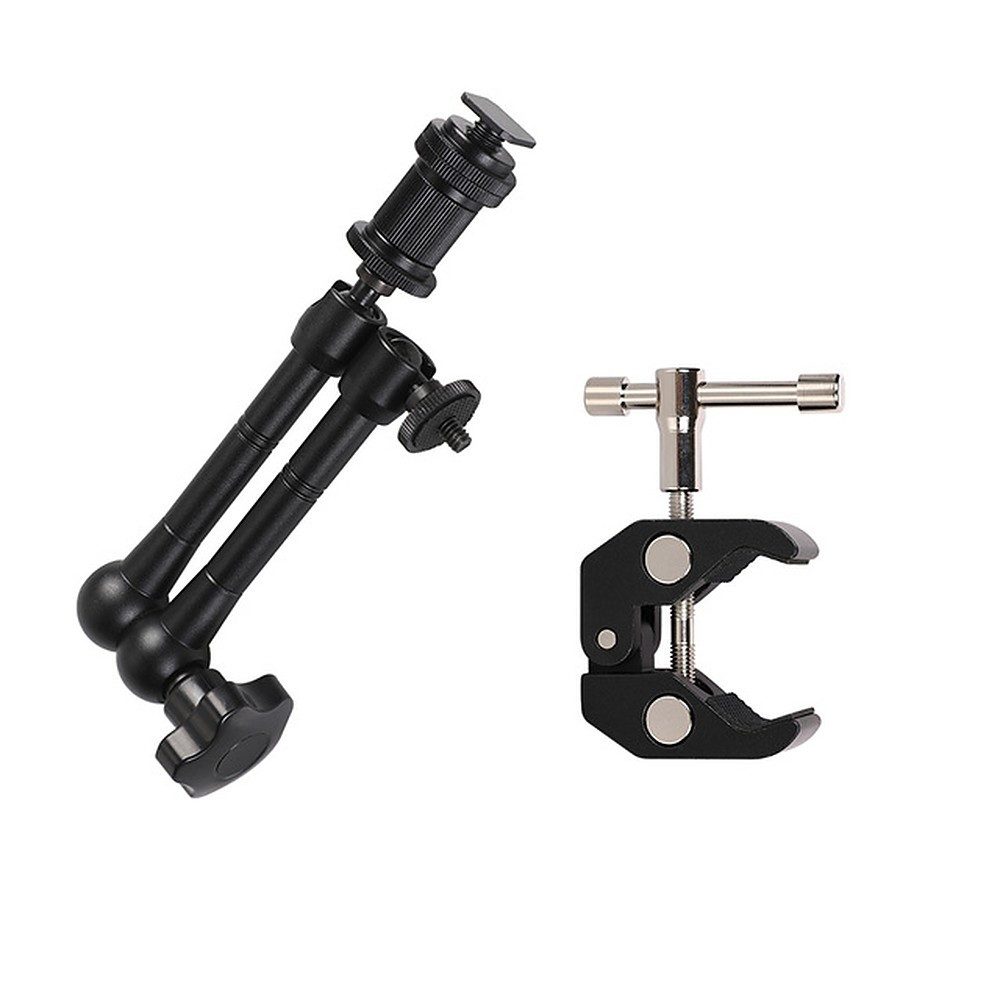 Hurtel Klemmstativ Klemmhalter Klemmstativ (Gelenkarm, Superklemme, 1/4-Zoll-Gewinde)