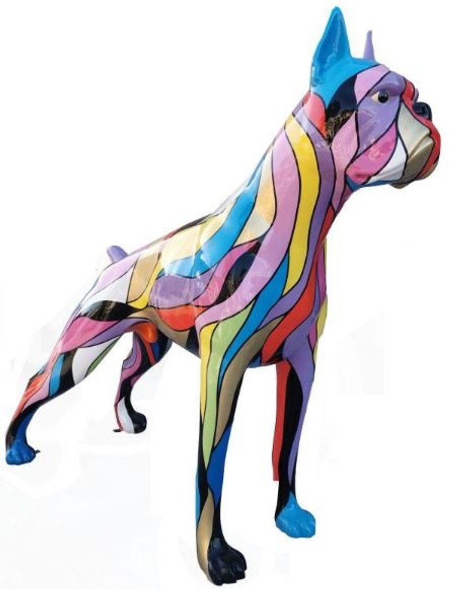 Casa Padrino Skulptur Designer Dekofigur Boxer Hund Mehrfarbig 190 x H. 173 cm - Riesige Skulptur - Gartendeko