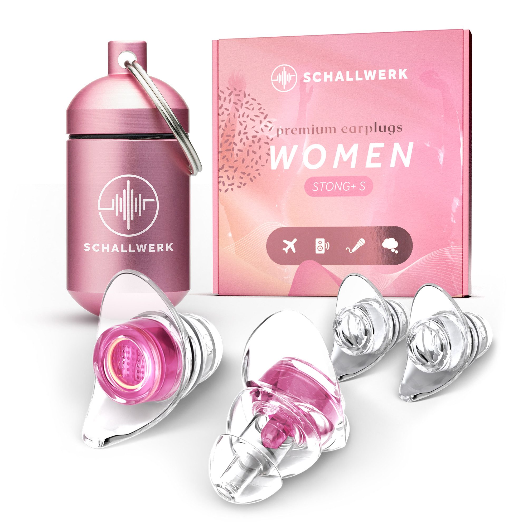 Schallwerk Gehörschutzstöpsel SCHALLWERK ® Women+ Gehörschutz Ohrstöpsel speziell für Frauen