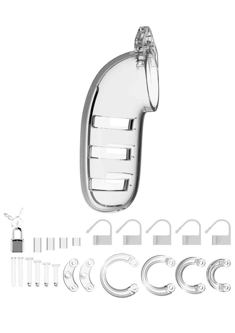 ManCage Peniskäfig 5.5" - - Cage Transparent, Cock 06 Model Chastity - mit Durchmesser verstellbarem 