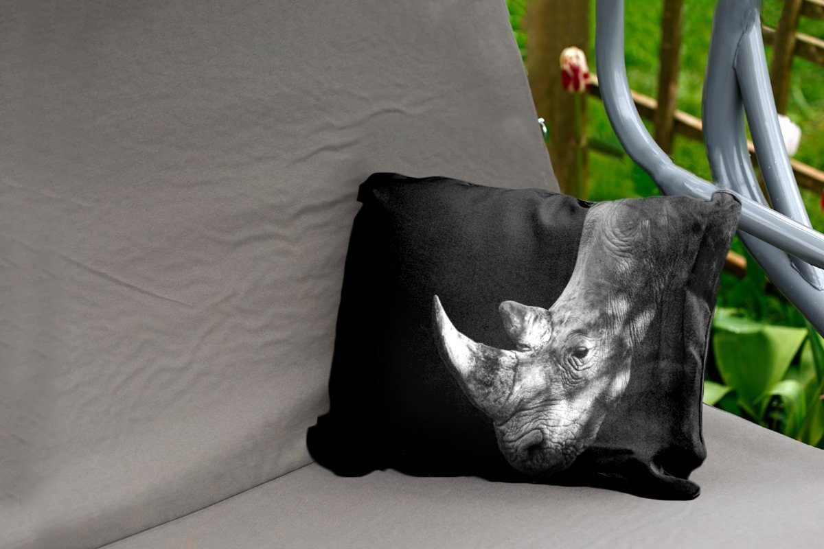 Dekokissenbezug, Outdoor-Dekorationskissen, Dekokissen Hintergrund, schwarzem Polyester, MuchoWow auf Rhinozeros Kissenhülle