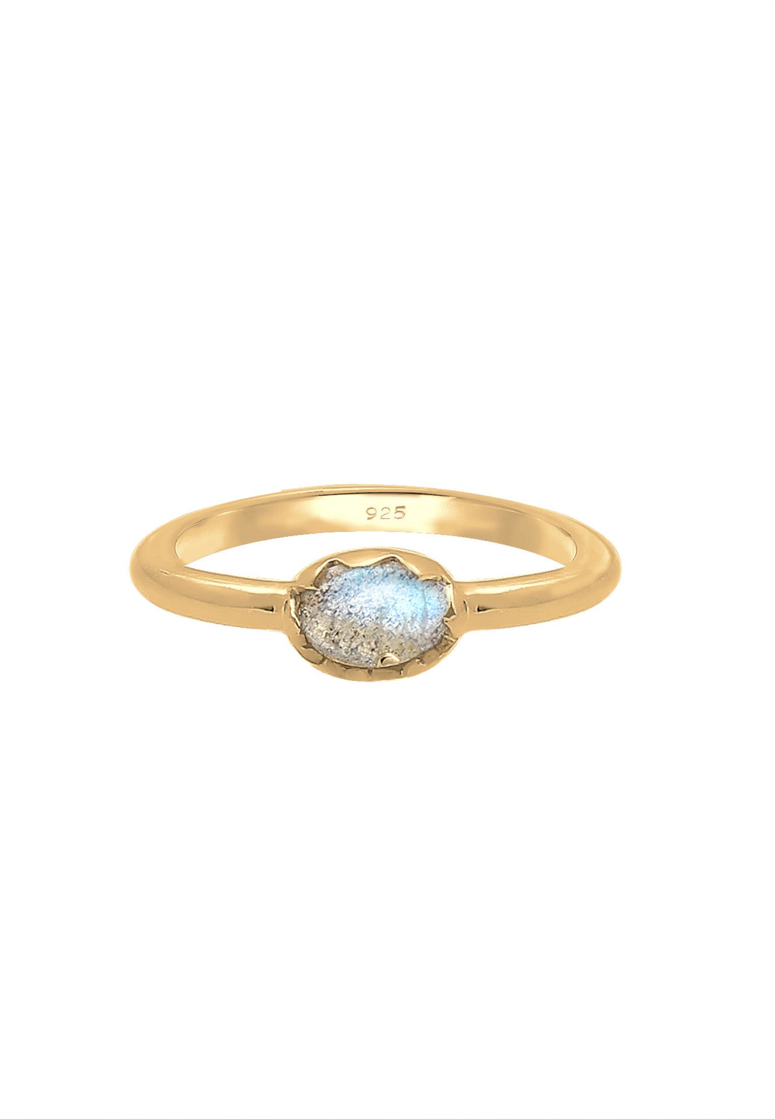 Elli Verlobungsring Labradorit Grau 925 Sterling Silber