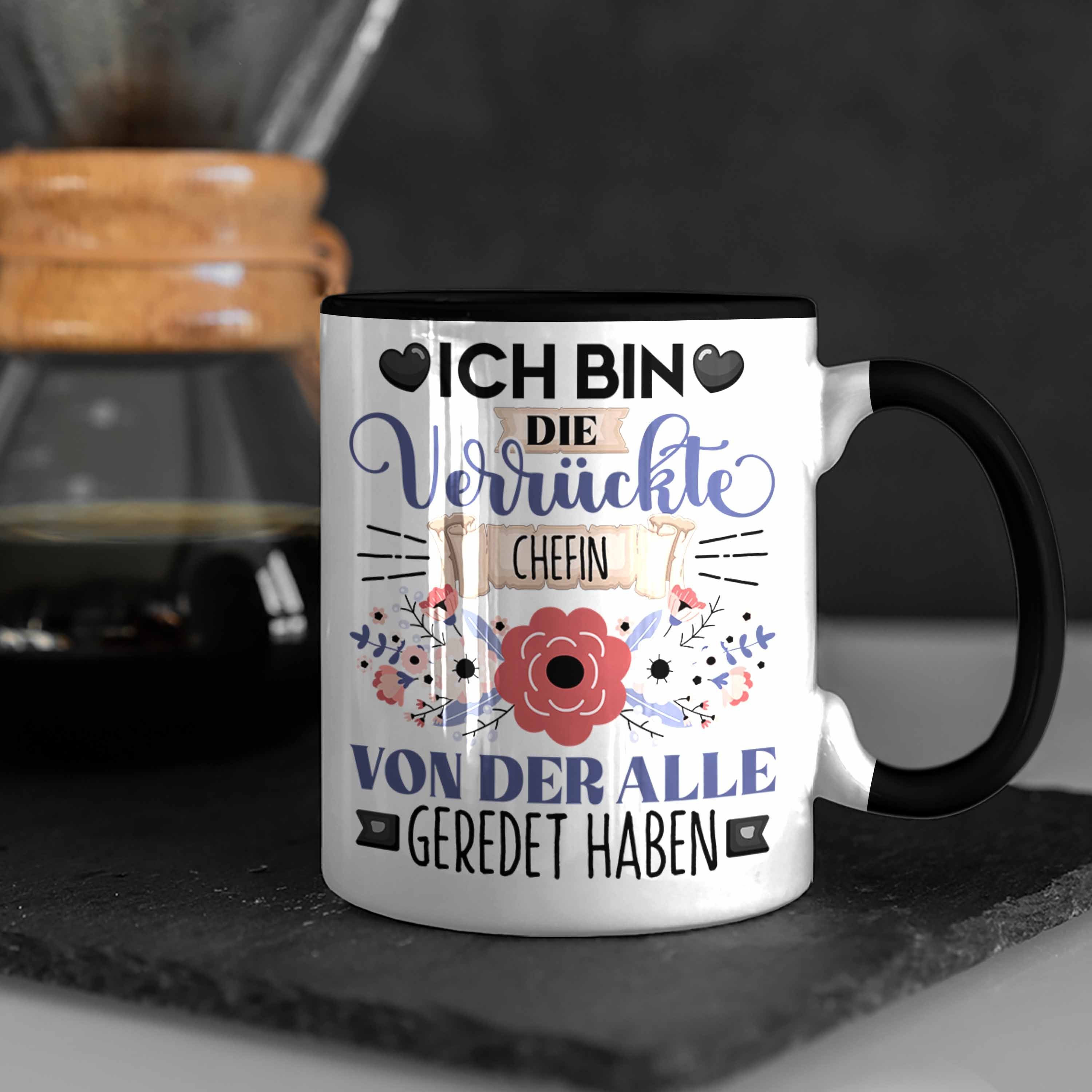 Trendation Tasse Chefin Ich Geschenkidee Lustiger Schwarz Tasse Die Geschenk Bin Spruch Verrück