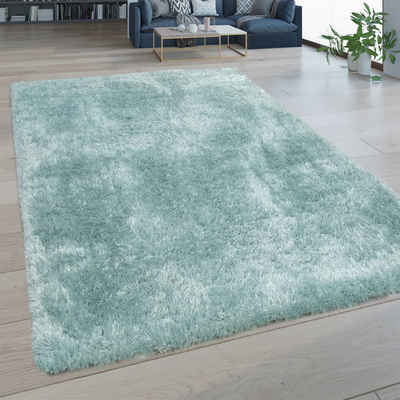 Hochflor-Teppich Hochflor Teppich Waschbar Einfarbig, Paco Home, Läufer, Höhe: 44 mm