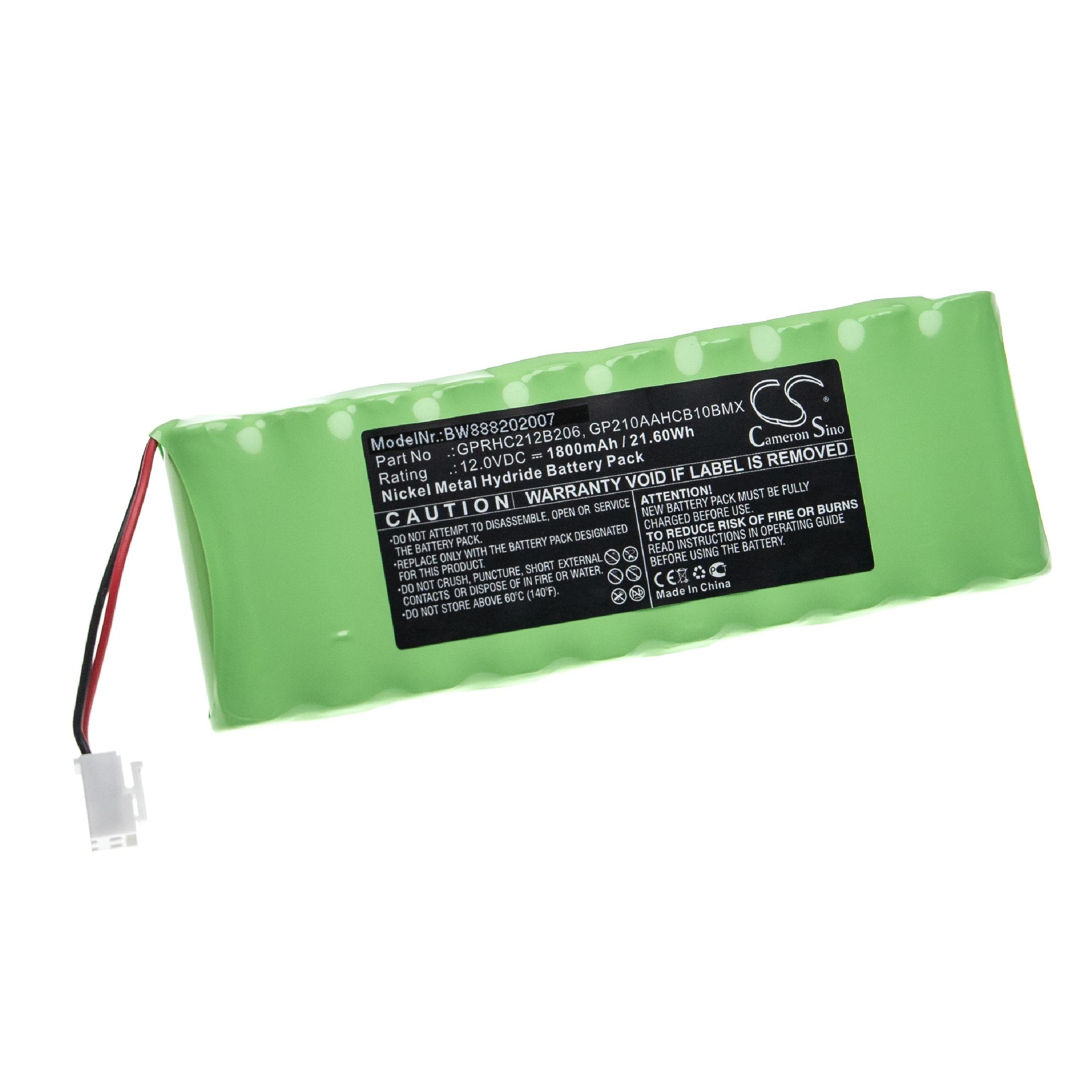 vhbw Ersatz für Ansmann 2412-3011 für Akku NiMH 1800 mAh (12 V)