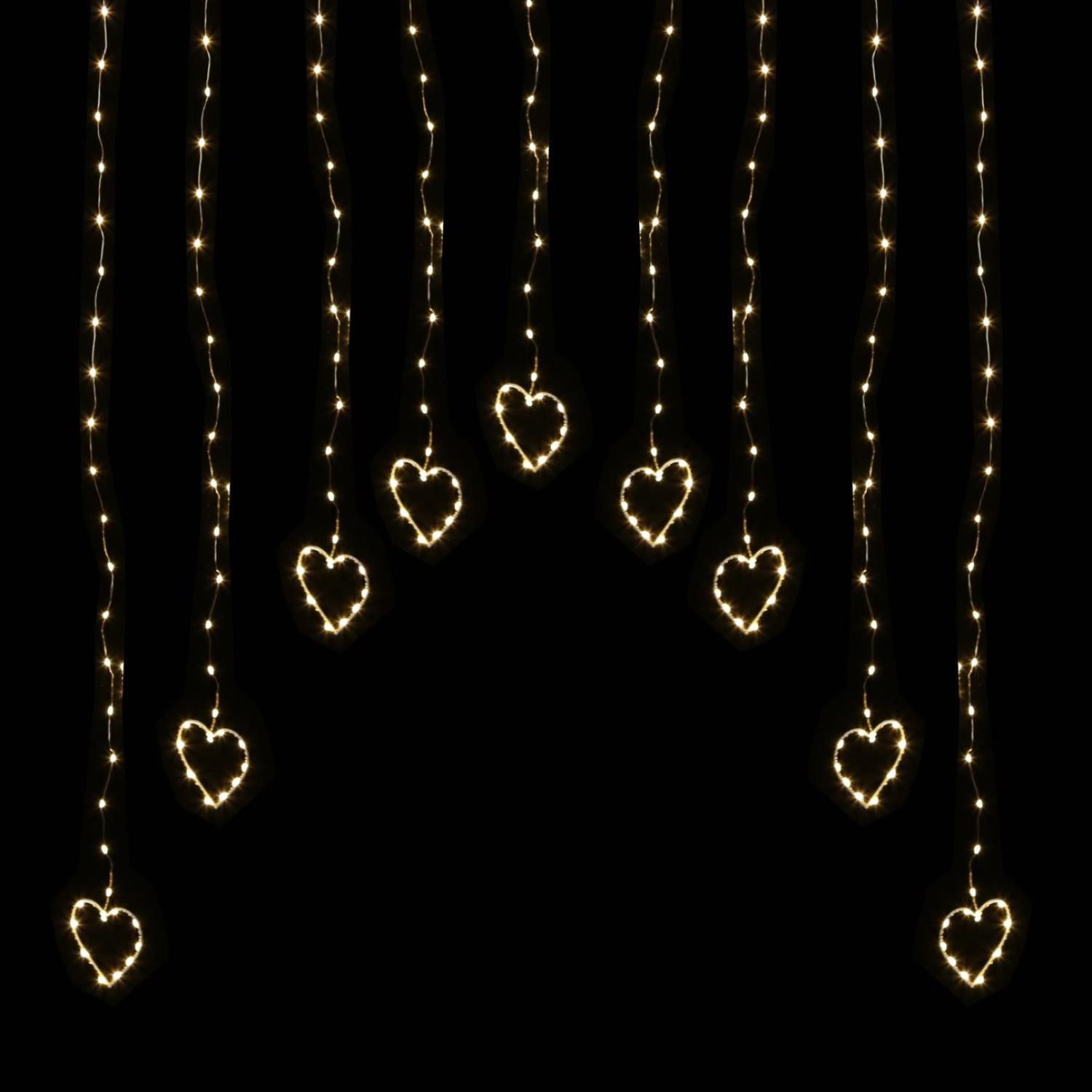 MARELIDA LED-Lichtervorhang LED Lichtervorhang Herzen Fensterbeleuchtung 12 günstig online kaufen