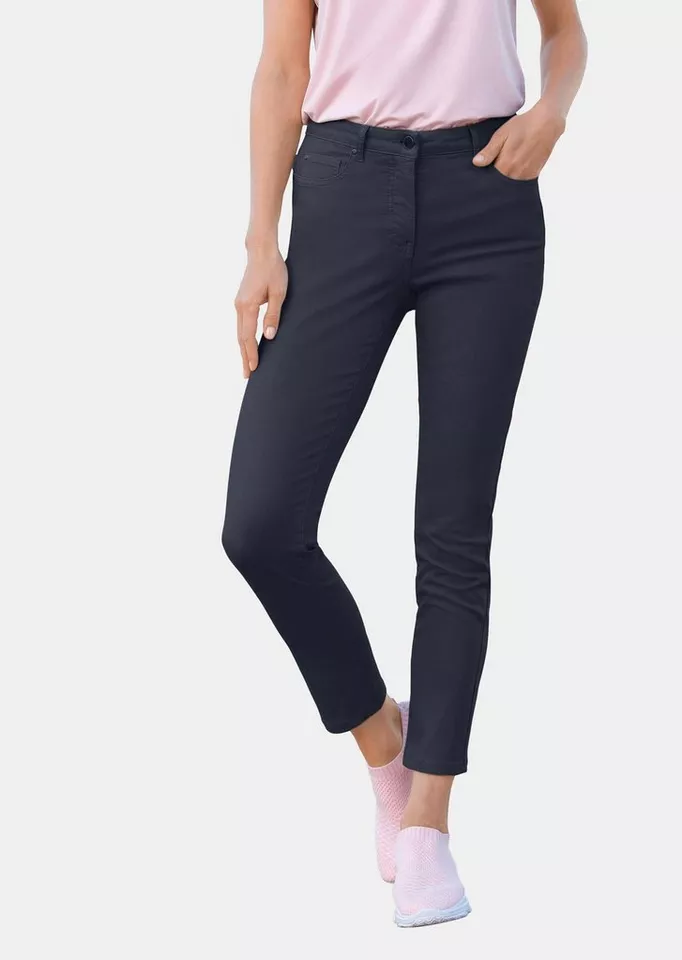 GOLDNER 7/8-Caprijeans Kurzgröße: Schmale Stretchhose BELLA Sommerliche, komfortable Skinny Fit Damenjeans