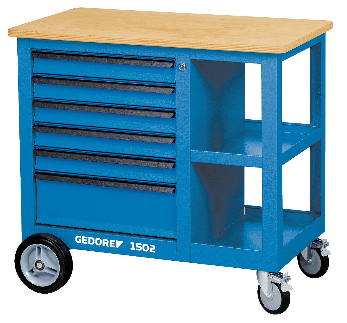 Gedore Werkzeugkoffer 1502 Rollwerkbank mit 6 Schubladen