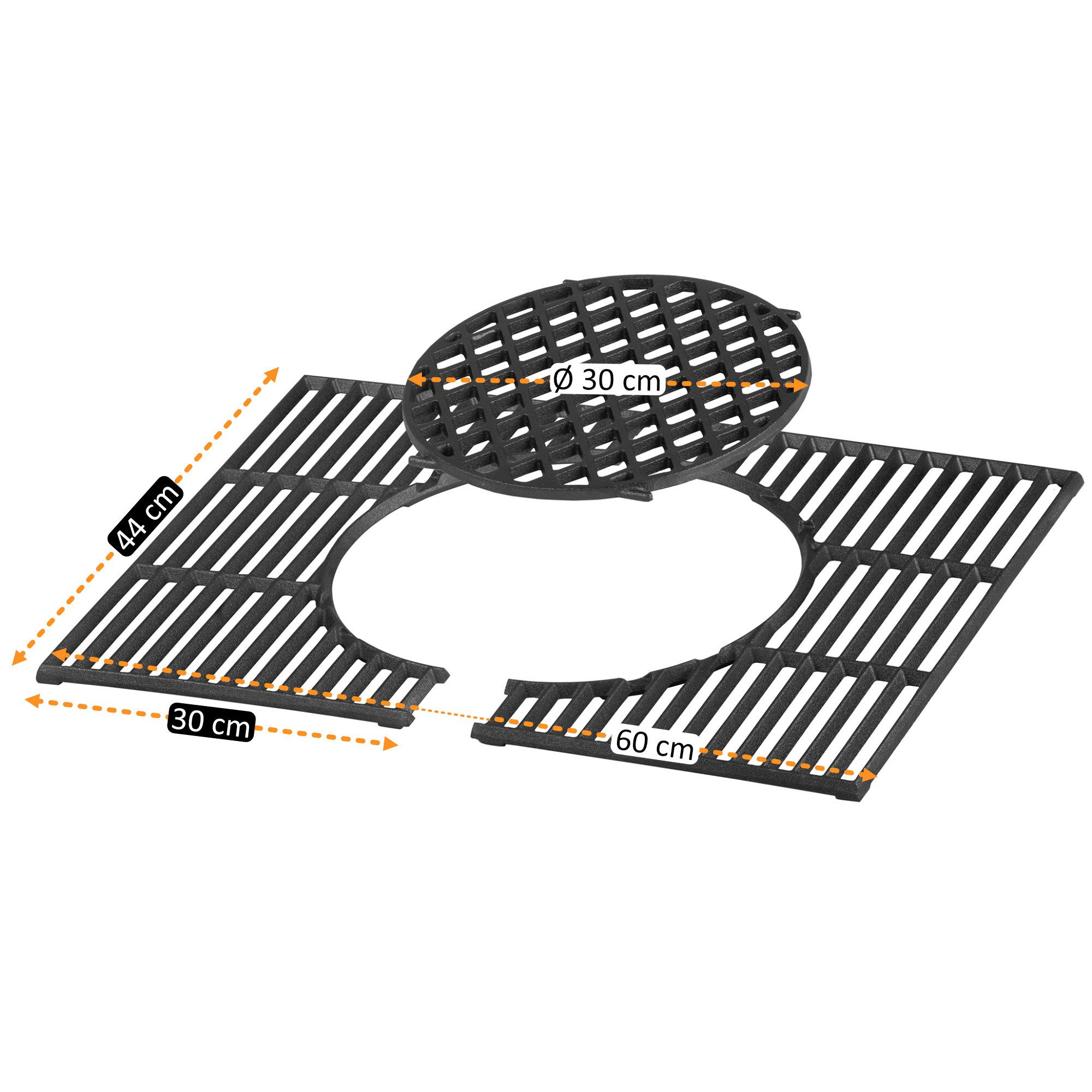 BBQ-Toro Grillrost Gusseisen Grillrost System 60 x 44 cm, Rost-in-Rost Gussrost Grill, Ideal für scharfes und schnelles Anbraten