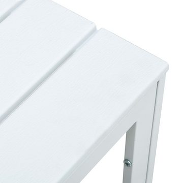 furnicato Couchtisch Weiß 78x78x74 cm HDPE Holzoptik