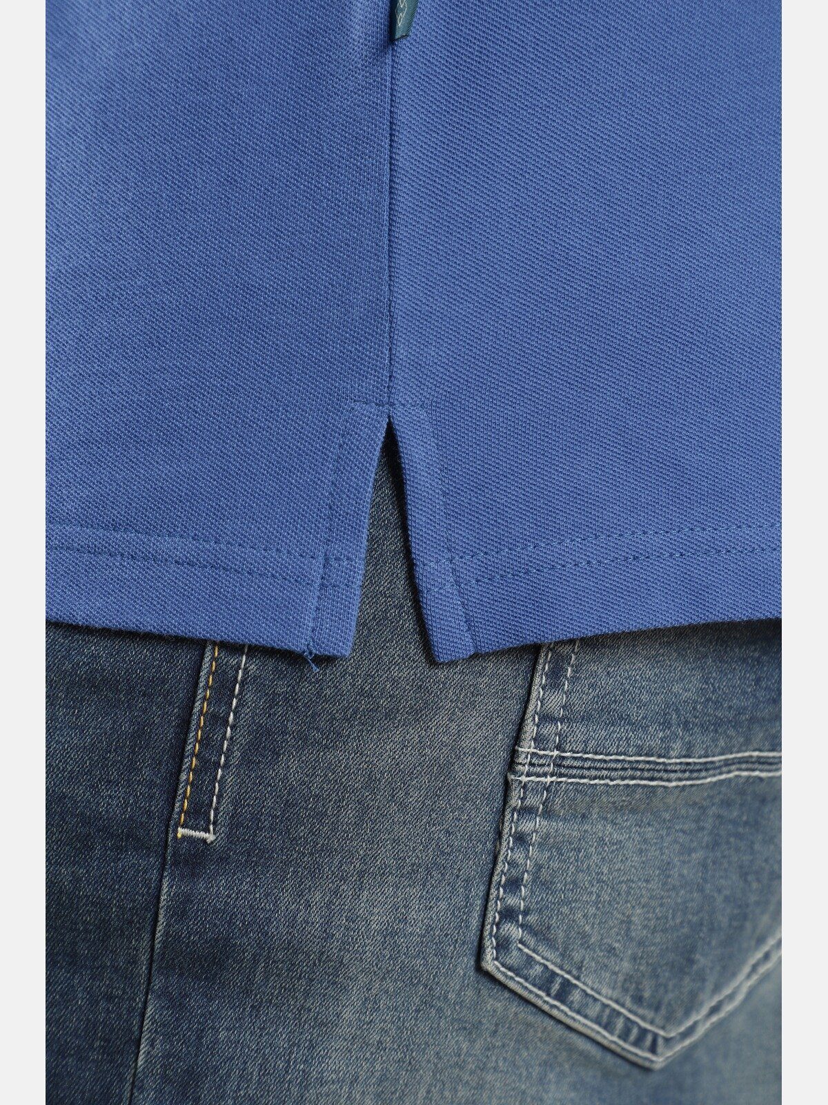 Charles EARL Langarm-Poloshirt CHAD Colby Kragen doppeltem mit blau