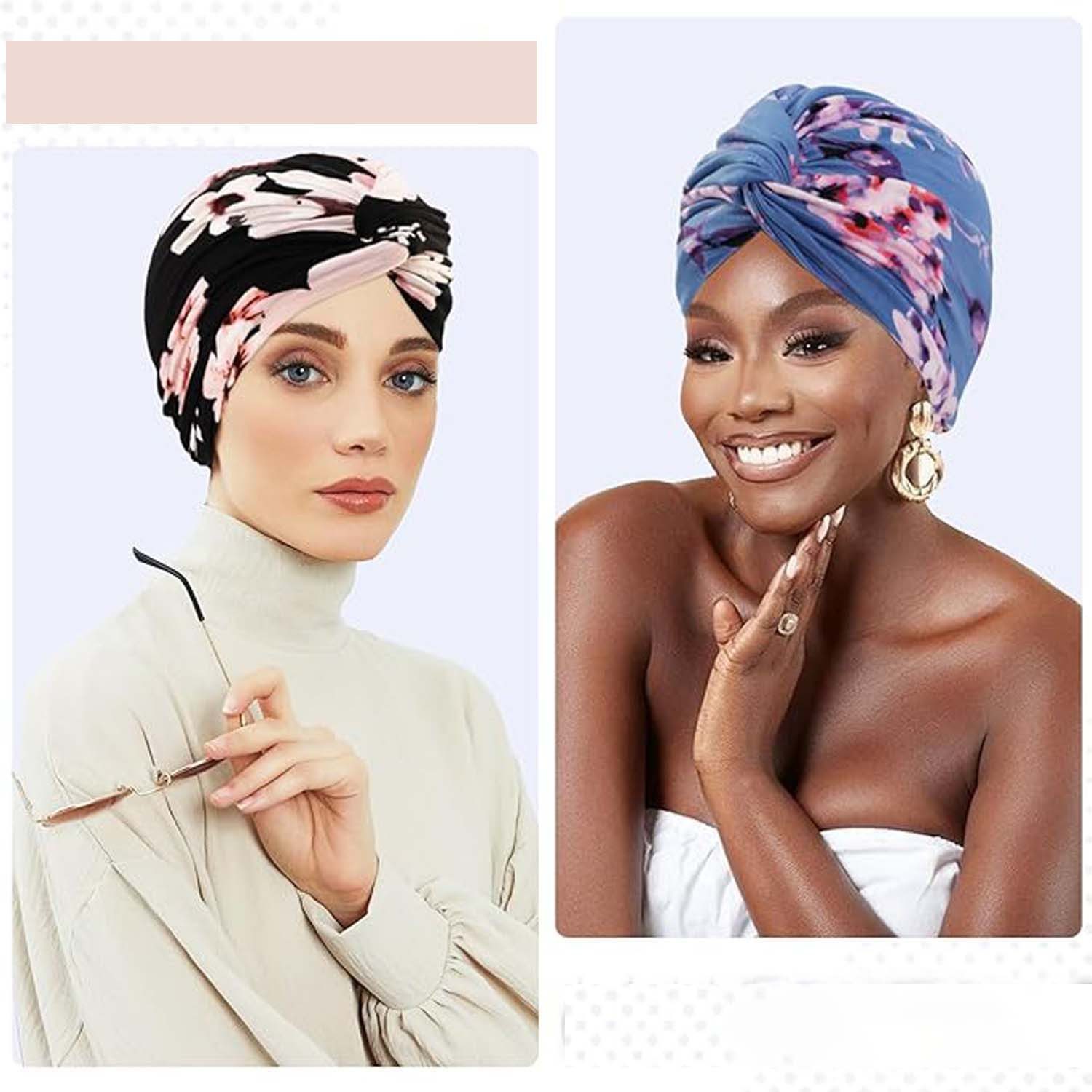 Bextsrack Kopftuch 2 Stücke Frauen Chemo Hüte Turban Damen Beanie