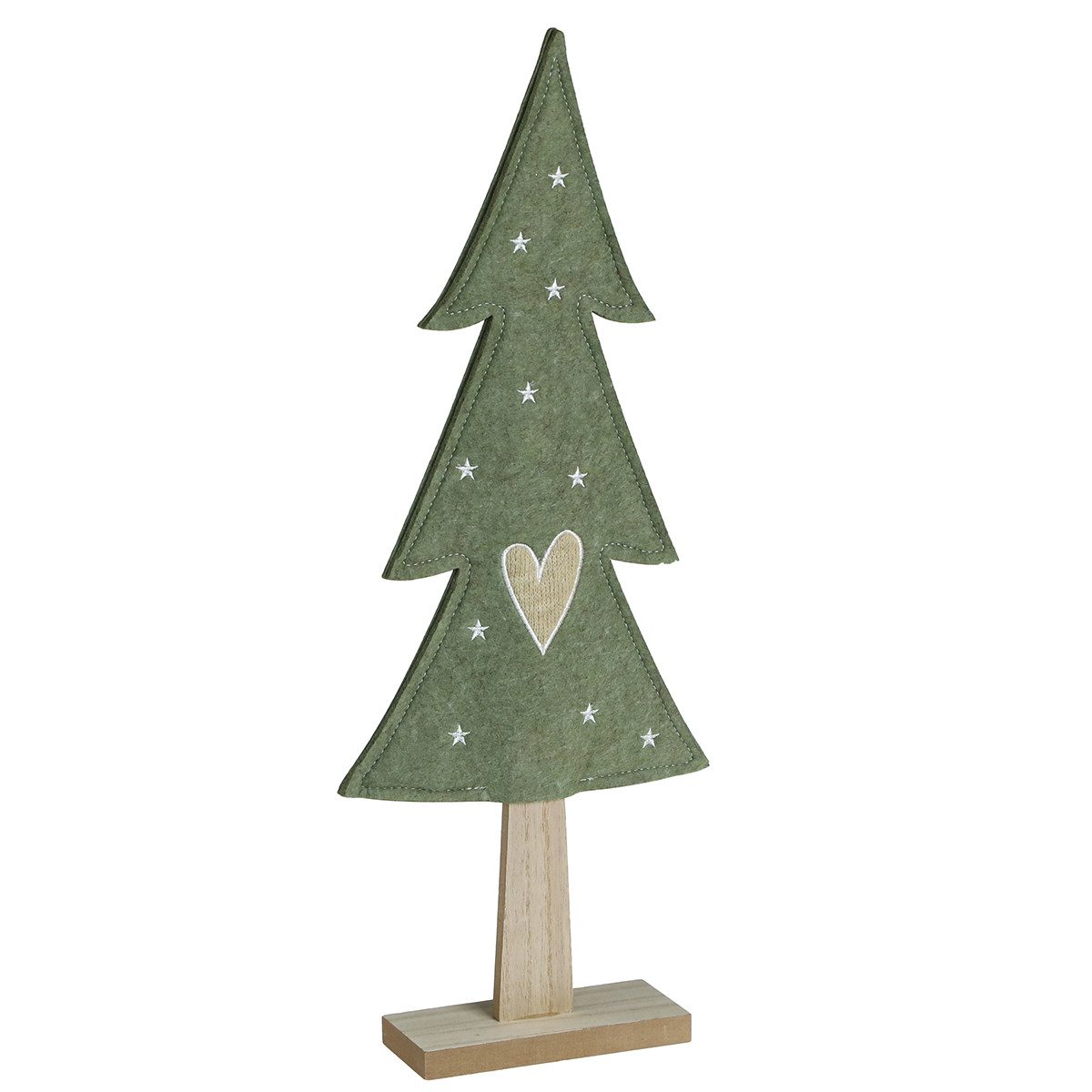 Florists Products Künstlicher Weihnachtsbaum Deko Tannenbaum Filz Grün Herz Sterne 52cm 2er Set, 2 Stück